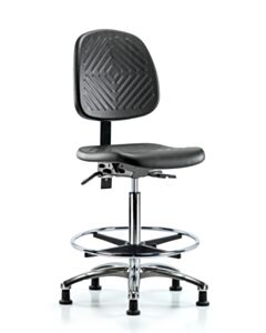 Neta ECOM Polyurethane High Bench Height Chair - Medium Back Chrome Base
