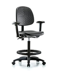Neta ECOM Polyurethane High Bench Height Chair - Medium Back Nylon Base