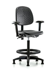 Neta ECOM Polyurethane High Bench Height Chair - Medium Back Nylon Base