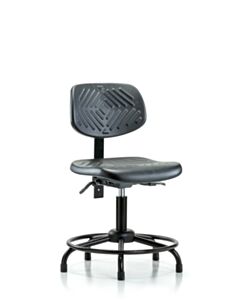 Neta ECOM Polyurethane Desk Height Chair - Medium Back Round Tube Base