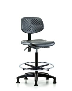 Neta ECOM Polyurethane High Bench Height Chair - Nylon Base Chrome Foot