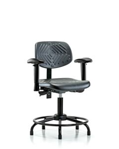 Neta ECOM Polyurethane Desk Height Chair - Round Tube Base Arms Glides