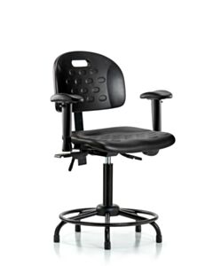 Neta ECOM Handle Polyurethane Medium Bench Height Chair - Round Tube Base