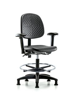 Neta ECOM Polyurethane Medium Bench Height Chair - Medium Back Nylon Base