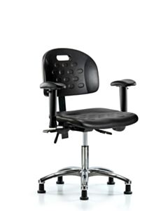 Neta ECOM Handle Polyurethane Desk Height Chair - Chrome Base Arms Glides