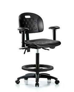 Neta ECOM Handle Polyurethane High Bench Height Chair - Nylon Base Arms