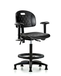 Neta ECOM Handle Polyurethane High Bench Height Chair - Nylon Base Arms