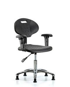Neta ECOM Tulip Polyurethane Desk Height Chair - Chrome Base Arms Glides