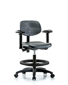 Neta ECOM Polyurethane Medium Bench Height Chair - Nylon Base Tilt Arms