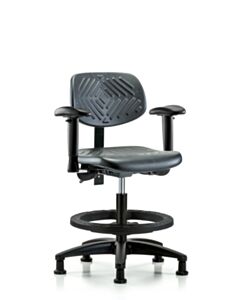 Neta ECOM Polyurethane Medium Bench Height Chair - Nylon Base Tilt Arms