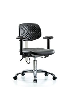 Neta ECOM Esd Polyurethane Desk Height Chair - Chrome Base Arms ESD