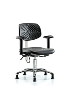 Neta ECOM Esd Polyurethane Desk Height Chair - Chrome Base Arms Glides