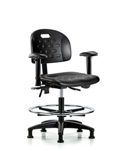 Neta ECOM Handle Polyurethane Medium Bench Height Chair - Nylon Base Arms