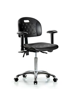 Neta ECOM Handle Polyurethane Medium Bench Height Chair - Chrome Base Tilt