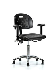 Neta ECOM Handle Polyurethane Medium Bench Height Chair - Chrome Base Tilt