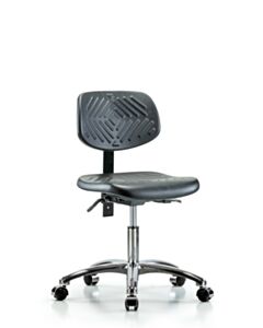 Neta ECOM Polyurethane Desk Height Chair - Chrome Base Chrome Casters