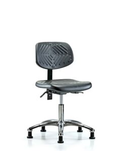 Neta ECOM Polyurethane Desk Height Chair - Chrome Base Glides Rugged