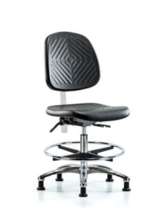 Neta ECOM Clean Room Polyurethane Medium Bench Height Chair - Medium Back