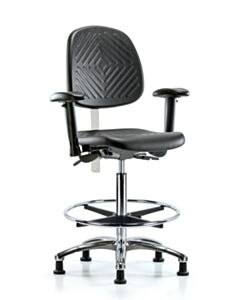 Neta ECOM Clean Room Polyurethane High Bench Height Chair - Medium Back