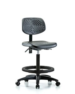 Neta ECOM Polyurethane High Bench Height Chair - Nylon Base Tilt Black