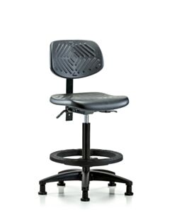 Neta ECOM Polyurethane High Bench Height Chair - Nylon Base Tilt Black