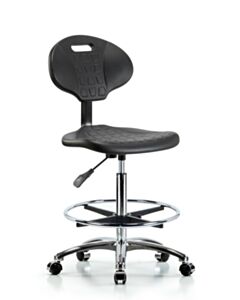 Neta ECOM Tulip Polyurethane High Bench Height Chair - Chrome Base Chrome