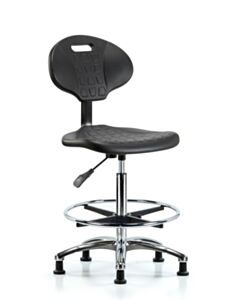 Neta ECOM Tulip Polyurethane High Bench Height Chair - Chrome Base Chrome