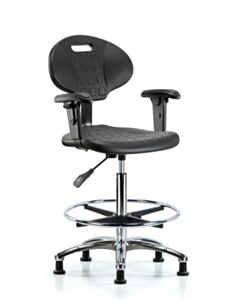 Neta ECOM Tulip Polyurethane High Bench Height Chair - Chrome Base Arms
