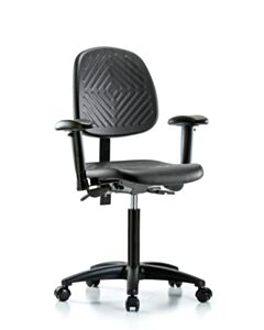 Neta ECOM Polyurethane Medium Bench Height Chair - Medium Back Nylon Base