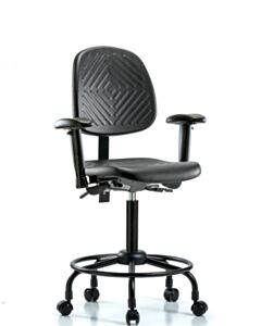 Neta ECOM Polyurethane Medium Bench Height Chair - Medium Back Round Tube