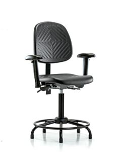 Neta ECOM Polyurethane Medium Bench Height Chair - Medium Back Round Tube