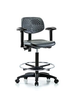 Neta ECOM Polyurethane High Bench Height Chair - Nylon Base Tilt Arms