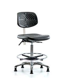 Neta ECOM Clean Room Polyurethane High Bench Height Chair - Chrome Base