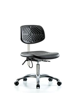 Neta ECOM Esd Polyurethane Desk Height Chair - Chrome Base ESD Casters
