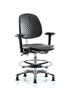 Neta ECOM Clean Room Polyurethane Medium Bench Height Chair - Medium Back