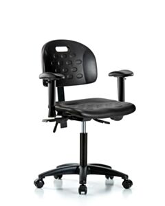 Neta ECOM Handle Polyurethane Medium Bench Height Chair - Nylon Base Arms