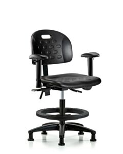 Neta ECOM Handle Polyurethane Medium Bench Height Chair - Nylon Base Arms