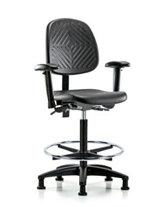 Neta ECOM Polyurethane High Bench Height Chair - Medium Back Nylon Base