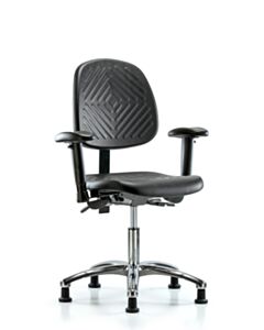 Neta ECOM Polyurethane Desk Height Chair - Chrome Base Tilt Arms Glides