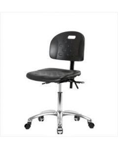 Neta ECOM Handle Polyurethane Desk Height Chair - Chrome Base Chrome Casters