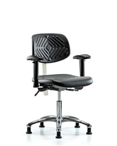 Neta ECOM Clean Room Polyurethane Desk Height Chair - Chrome Base Tilt