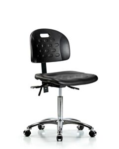 Neta ECOM Handle Polyurethane Medium Bench Height Chair - Chrome Base Tilt