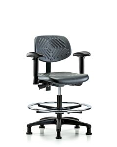 Neta ECOM Polyurethane Medium Bench Height Chair - Nylon Base Tilt Arms