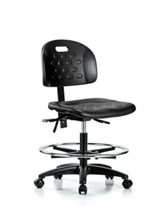 Neta ECOM Handle Polyurethane Medium Bench Height Chair - Nylon Base Chrome
