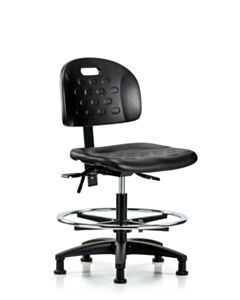 Neta ECOM Handle Polyurethane Medium Bench Height Chair - Nylon Base Chrome
