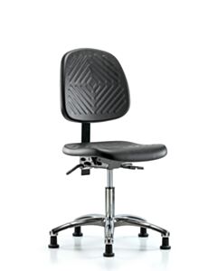 Neta ECOM Polyurethane Desk Height Chair - Medium Back Chrome Base Tilt