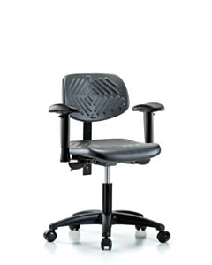 Neta ECOM Polyurethane Desk Height Chair - Nylon Base Arms Casters Rugged