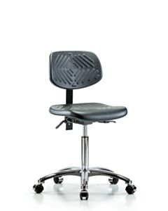 Neta ECOM Polyurethane Medium Bench Height Chair - Chrome Base Tilt Chrome