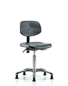 Neta ECOM Polyurethane Medium Bench Height Chair - Chrome Base Tilt Glides