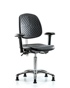 Neta ECOM Clean Room Polyurethane Medium Bench Height Chair - Medium Back